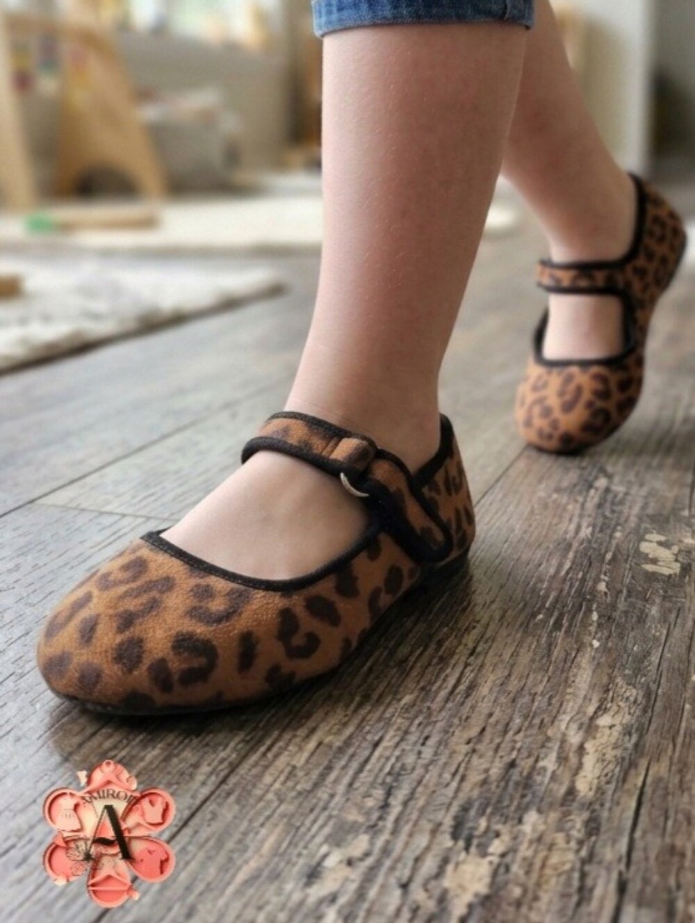 2x1 BOGO Cat & Jack Toddler Girl Leopard Print Mary Jane Flats Size 6